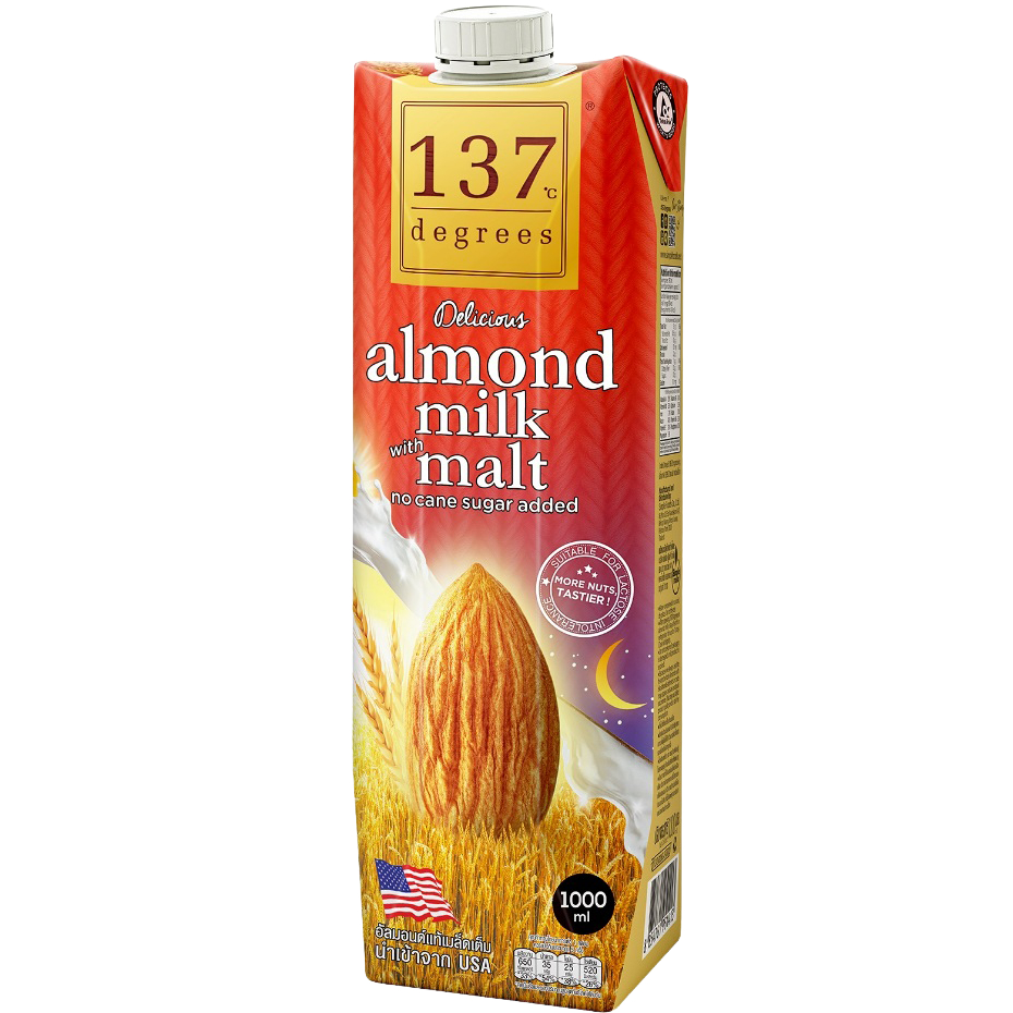 137 Degrees Almond Milk with Malt นมอัลมอนด์ผสมมอลต์ 1L