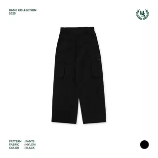Highschool Basic Collection : Routine Nylon Cargo Pants - กางเกงคาร์โก้ขายาวผ้าไนลอน - BTB36715