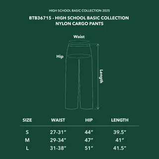 Highschool Basic Collection : Routine Nylon Cargo Pants - กางเกงคาร์โก้ขายาวผ้าไนลอน - BTB36715