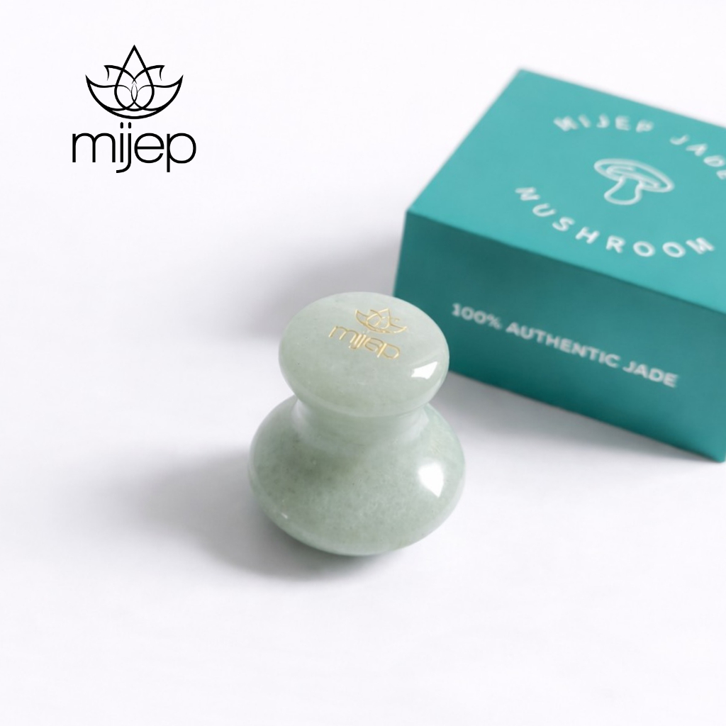 Natural Jade Gua Sha Mushroom กัวซาหยก - ทรงเห็ด กัวซาสำหรับนวดหน้าจากหินธรรมชาติบริสุทธิ์ 100%
