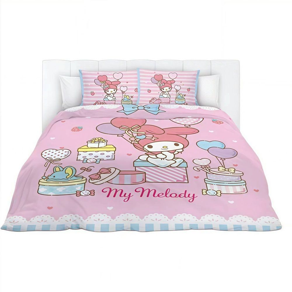 MOMENTO ชุดเซตที่นอนลายมายเมโลดี้ ผ้าปู + ผ้านวม  ขนาด  6 ฟุต