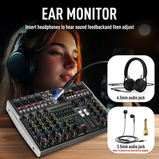Ready Stock Audio Mixer ผลิตภัณฑ์ในสต็อก ABD-AK4/6/8 Channel มิกเซอร์เสียงมืออาชีพ 99 DSP เสียงบลูทูธ USB อินเตอร์เฟซเสี