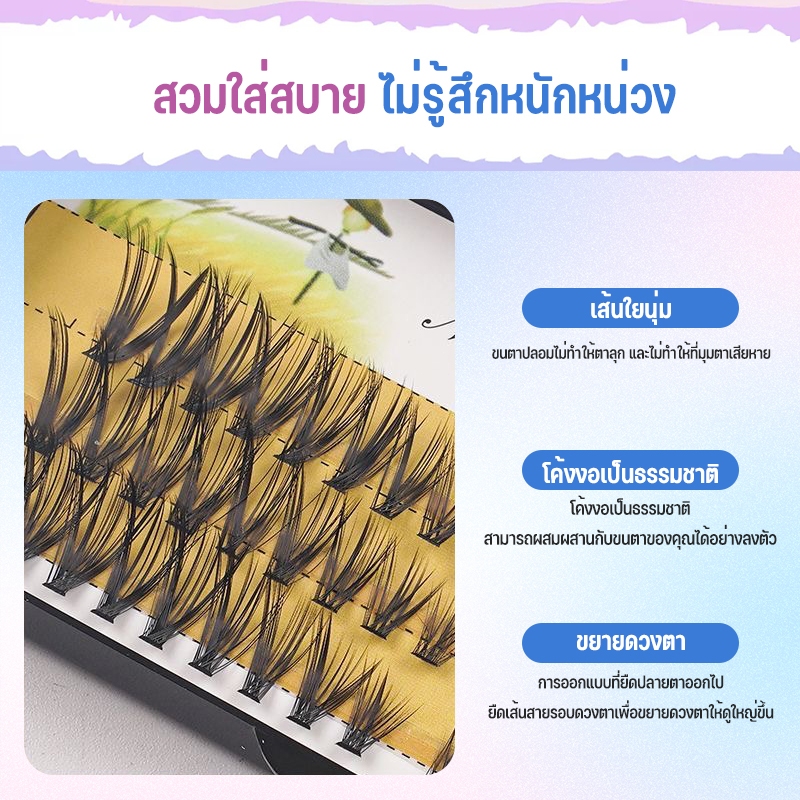 ชุดต่อขนตา ขนตาคลัสเตอร์ ขนตามิ้งค์ 3D ธรรมชาติ ติดทน ไม่หนักตา พร้อมส่งขนตาทำมือ วัสดุธรรมชาติ  ขนาด 8-16 mm ราคา ถูกที่สุด ดีลบีเคเค แกลเลอรีภาพที่ 3