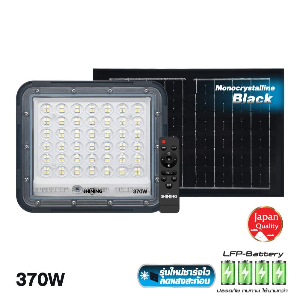 "1 แถม 1"สปอตไลท์ SOLAR SHINING GALAXY PRO 370 วัตต์ DAYLIGHT แสงขาว  IP66 สว่าง แบตทน Toshiba lighting
