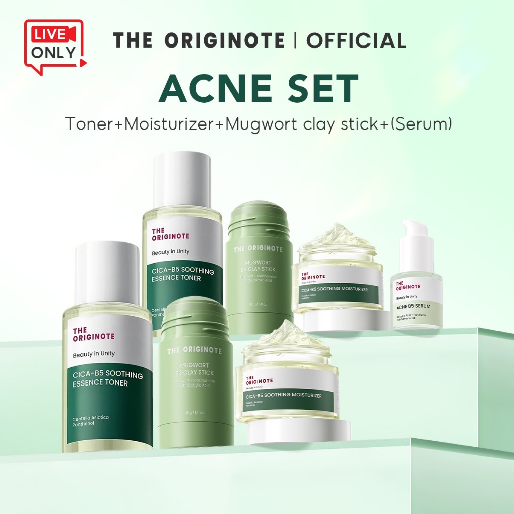 [Live Only]The Originote Acne Treatment Set Bundle Skin Soothing - Soothing Toner+Soothing Moisturizer+Mugwort