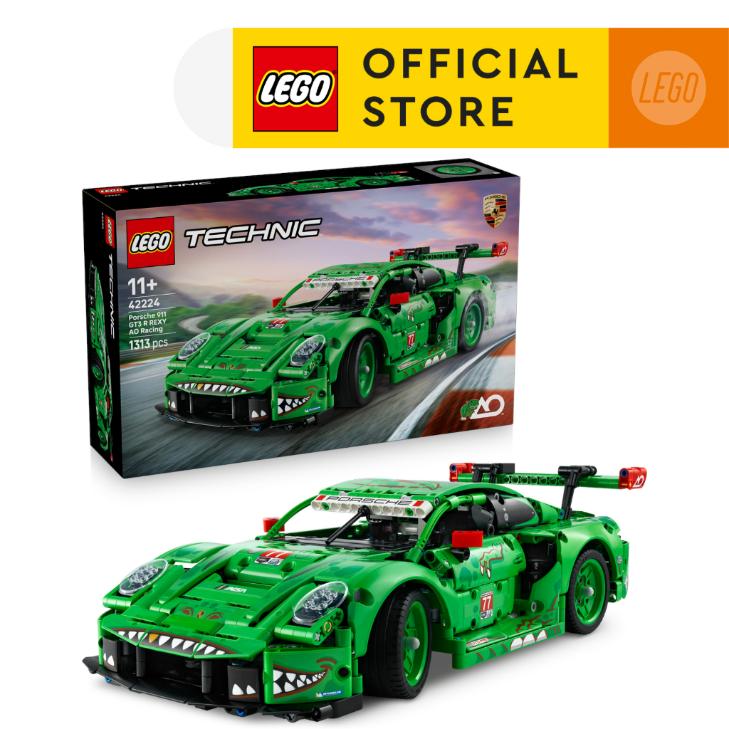 LEGO Technic 42224 Porsche 911 GT3 R REXY AO Racing Car (1313pcs.), Building Blocks, Kids Toy