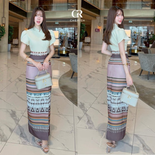 ชุดไทยประยุกต์ เซ็ท 3 ชิ้น ชุดใส่งานบุญ Cherish