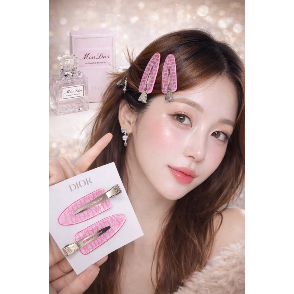 ✨❤️พร้อมส่งกิ๊บแท้ Dior Hair Clip Pink Monogram กิ๊บ DIOR ของแท้จากช้อป💯จาก Dior beauty❤️✨
