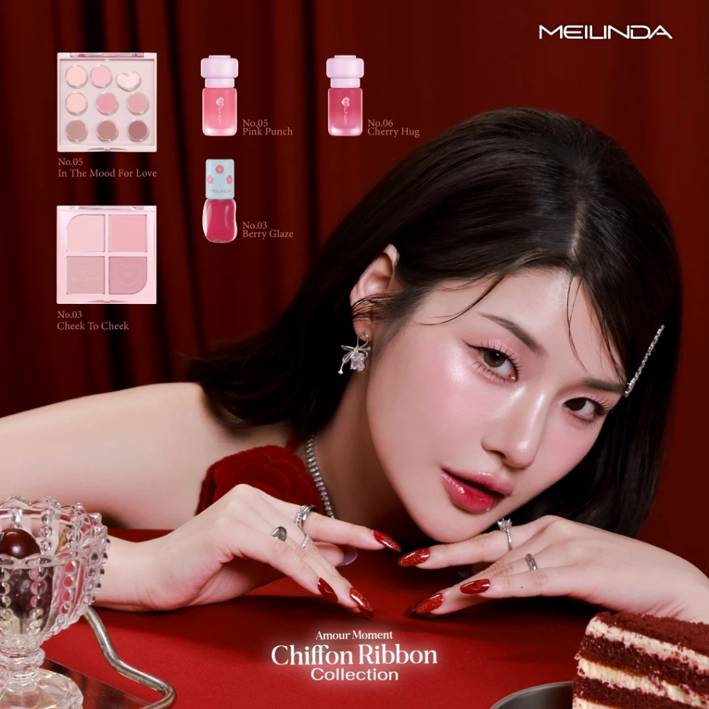 Meilinda Chiffon Ribbon Amour Moment Collection บลัชออน อายพาเลท thumbnail 4