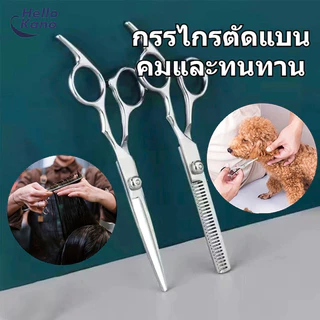 ชุดกรรไกรตัดผม มืออาชีพ ใบมีดคม แข็งแรง ทนทาน กรรไกรซอยผม ฟันปลา สแตนเลส ใช้งานง่าย สำหรับช่างร้าน