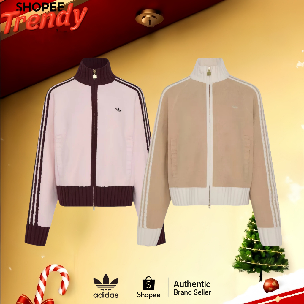 ของแท้ 100%   Adidas Originals W KNIT TRACK TOP เสื้อแจ็กเกต เสื้อโค้ท เสื้อผ้า