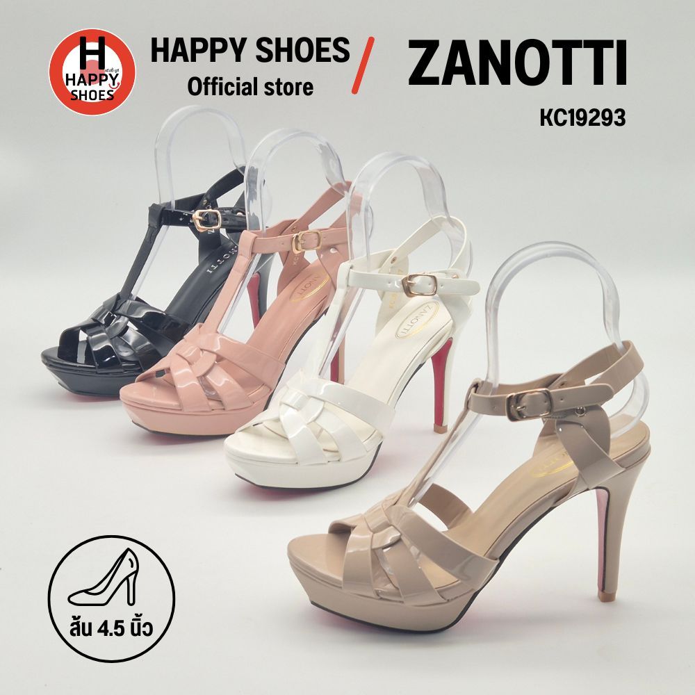 [🥇ของแท้100%🔢ไซส์35-40👠ส้น4.5นิ้ว] ZANOTTI รุ่น KC19293 รองเท้ารัดส้นสูง รองเท้าส้นสูง High heel sandals สวยสง่า เบาสบาย