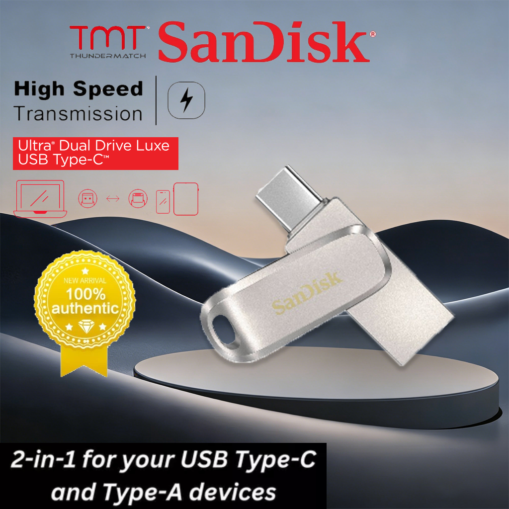 SanDisk Ultra Dual Drive Luxe USB Type-C 32GB 64GB 128GB 256GB (SDDDC4) แฟลชไดรฟ์ Flashdrive iPadPro