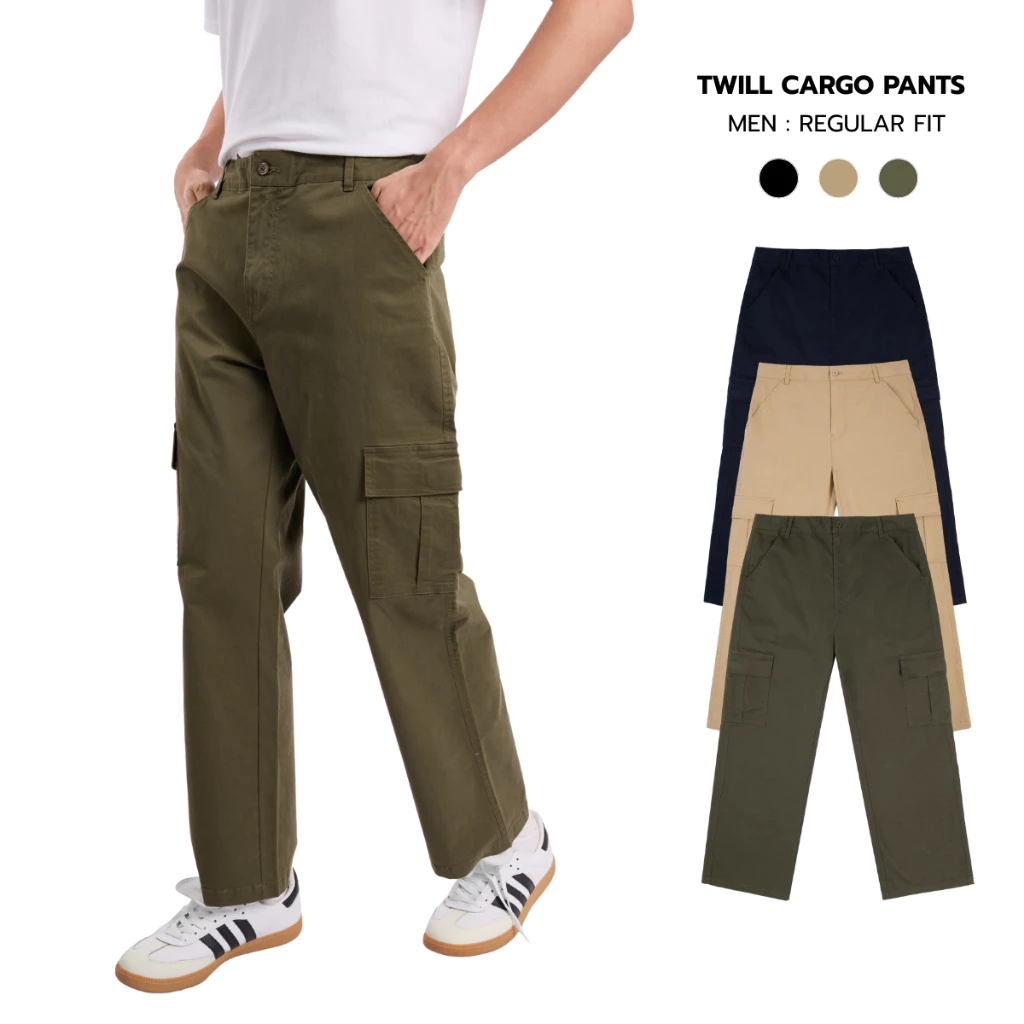 BODY GLOVE Men's Basic Twill Cargo Pants กางเกงคาร์โก้ ขายาว รวมสี
