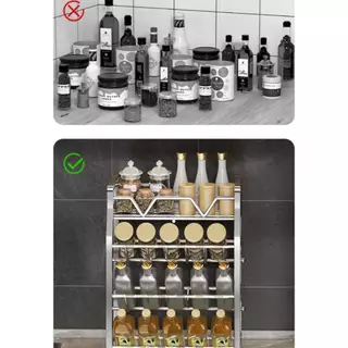 ชั้นวางเครื่องปรุง 2ชั้น/3ชั้น/4ชั้น จัดระเบียบห้องครัว ดีไซร์ทันสมัย วัสดุสแตนเลส