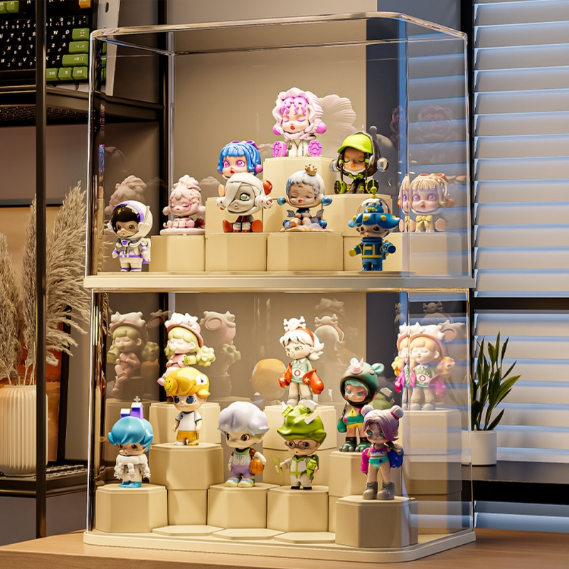 Crybaby Powerpuff Model Display Case, ผู้ถือตุ๊กตาอะคริลิคใสใช้งานง่ายจัดส่งฟรี