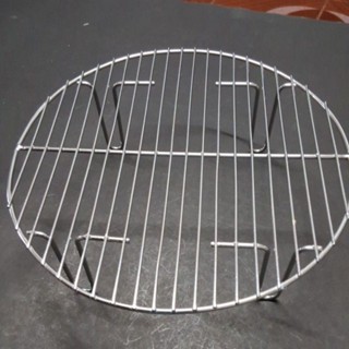B9ตะแกรงปิ้งย่างและวางอาหารสแตนเลสทรงกลม10นิ้ว ขาสุง8ซม.