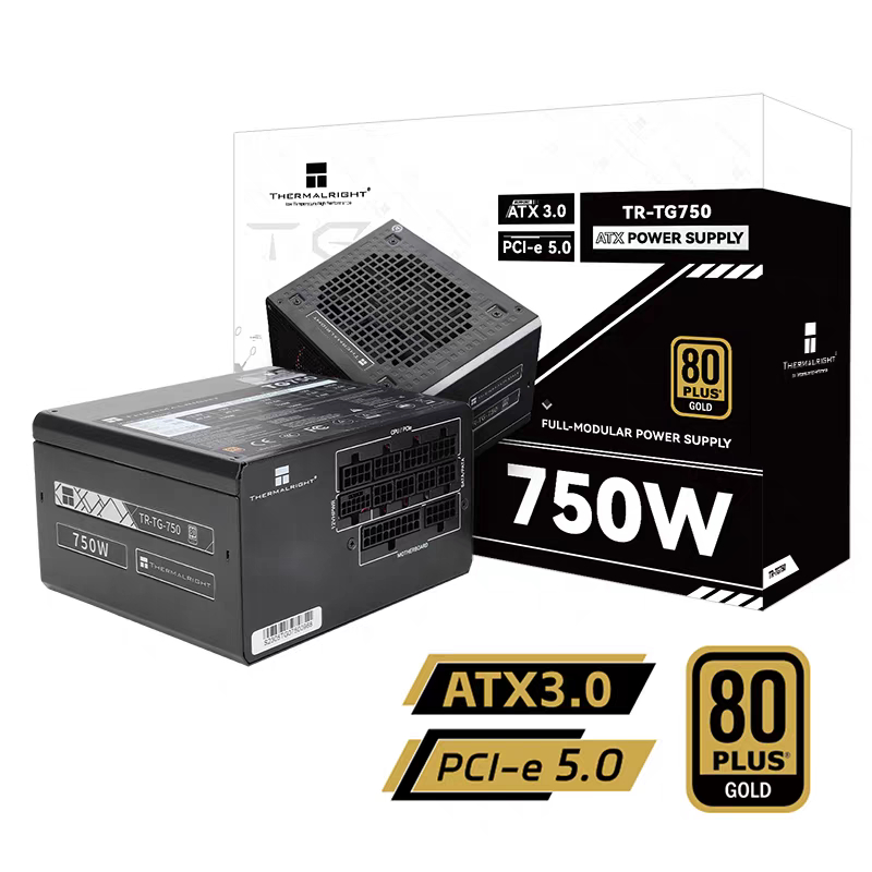 POWER SUPPLY (อุปกรณ์จ่ายไฟ) Thermalright 750W TR-TG750-B / TR-TG750-W ATX 3.0 Gold Fully Modular Po