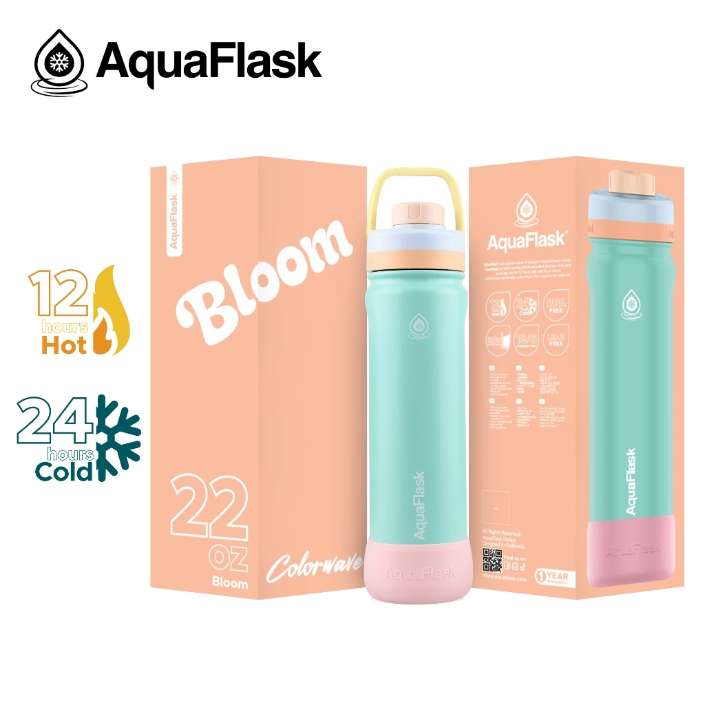 AquaFlask New Colorwave Chill Vibes Collection (18/22/32/40oz) กระบอกน้ำเก็บความเย็น กระติกน้ำสแตนเลส thumbnail 5