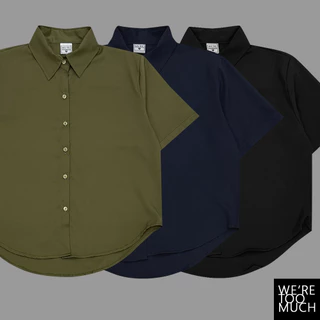 WERETOOMUCH (SH635) เสื้อเชิ้ตคอปก แขนสั้น 4 ไซส์ อก 38-44 มีกระดุมคอ ผ้าไหมอิตาลี นุ่มพริ้ว ใส่สบาย