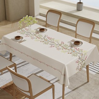 ⚡️ส่งไวทั่วไทย⚡️ผ้าปูโต๊ะ pvc ลายดอกไม้สดใส สไตล์นอร์ดิก กัน…