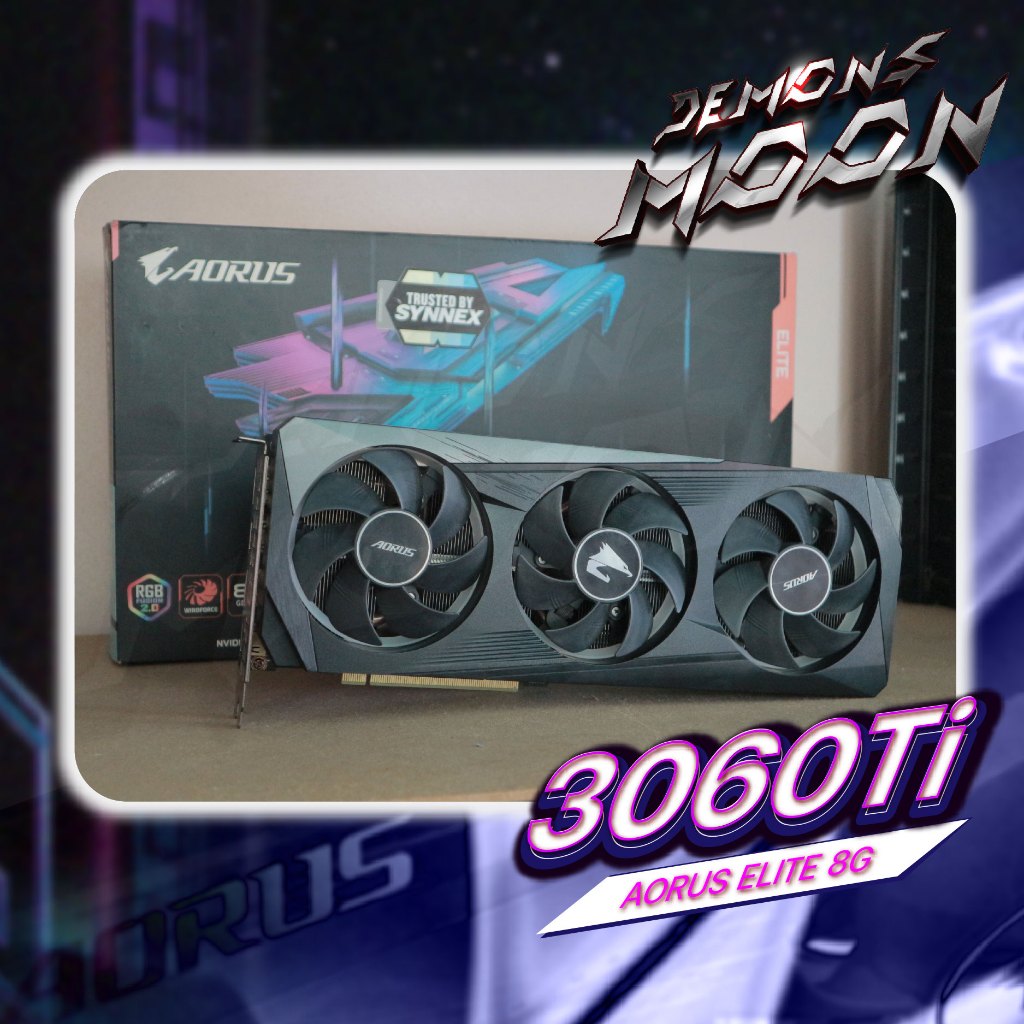 Aorus 3060 ti Gigabyte AORUS GeForce RTX 3060Ti t  (กาดจอมือสอง) + ประกัน demons moon 7 วัน