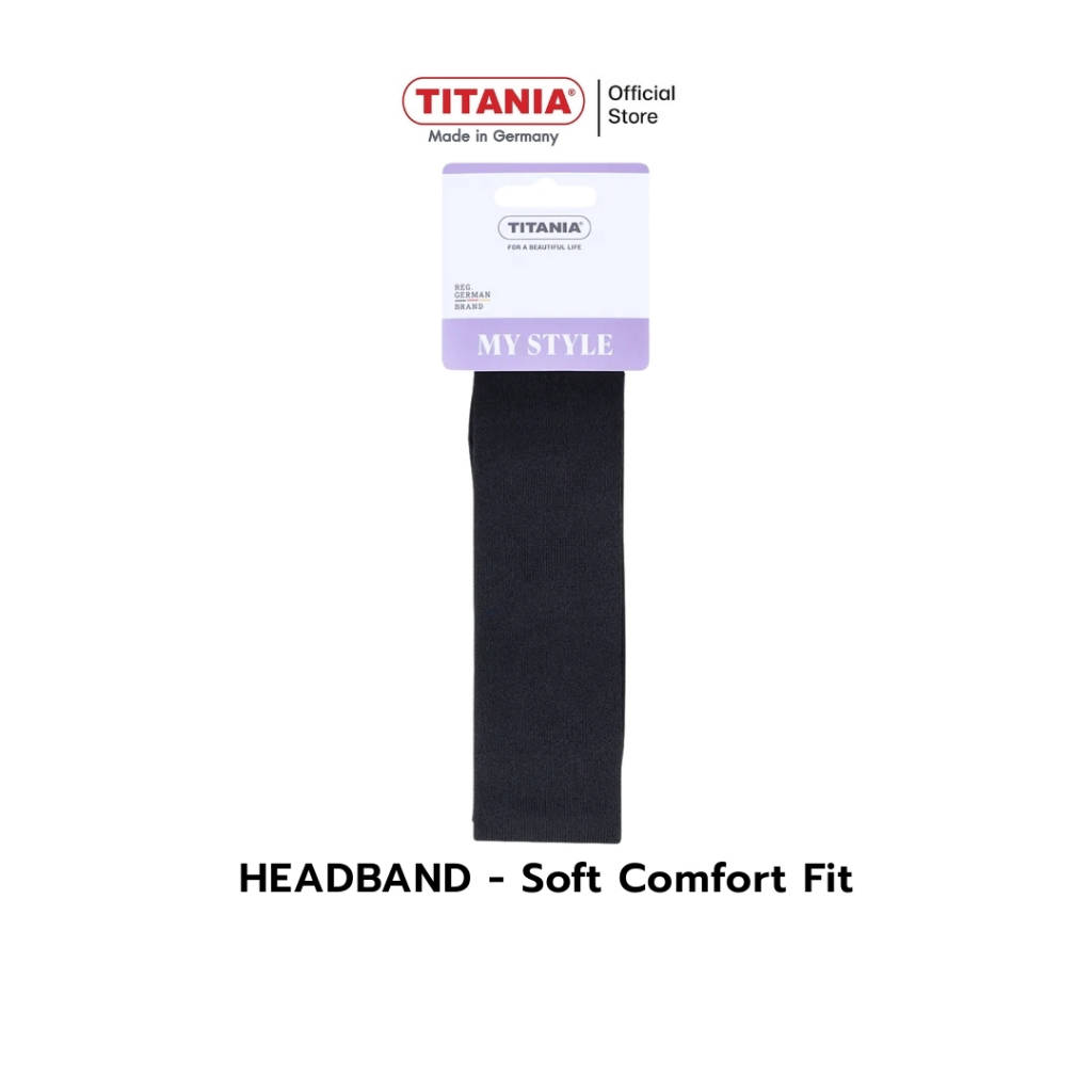 TITANIA Headband ผ้าคาดผม รุ่น Soft Comfort Fit สีดำ (2ชิ้น) นำเข้าจากเยอรมัน