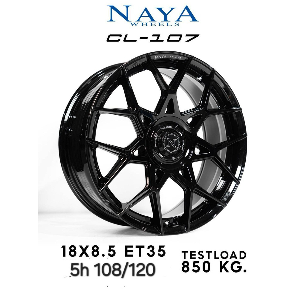 ล้อแม็กซ์ Naya CL-107 ขอบ18นิ้ว 5รู108/120 สีดำเงา กว้าง8.5นิ้ว Offset35 [22759]