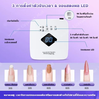 เครื่องอบเล็บเจล แห้งเร็ว 10 วินาที แสงบลูไลท์ฆ่าเชื้อ หลอด LED ปรับเวลาได้ 3 ระดับ โคมไฟเล็บ