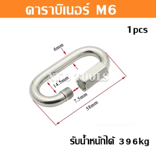 NKO ควิกกิงค์ คาราบิเนอร์ สแตนเลส 304 ขนาด M3.5-4-5-6-8-10มม. แข็งแรง ทนทาน