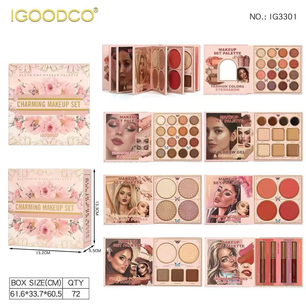 IGOODCO makeup book palette 7 หน้าพร้อมลิปแมท