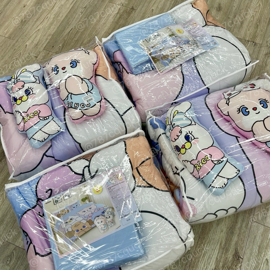 ชุดผ้าปูที่นอน+ผ้านวม MOMOREI 6 ฟุต+หมอนอิง2ชิ้น