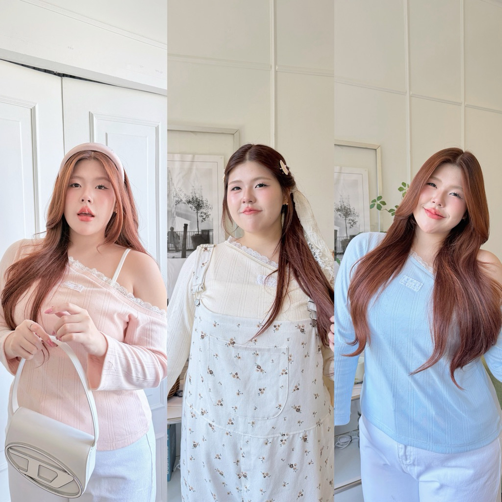 “ Ronnie shoulder ruff top✧ 🎀🍨