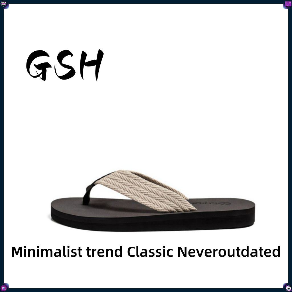 【GSH】 รองเท้าแตะผู้ชายใหม่เวอร์ชั่นเกาหลีรองเท้าแตะเรียบง่ายกลางแจ้งกันลื่นรองเท้าแตะลําลอง (ขนาด 39-46）