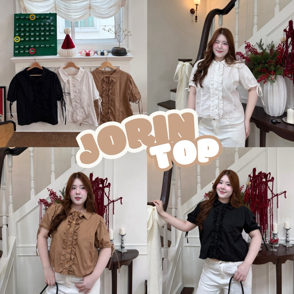 เสื้อคอปกลุคลูกคุณ อก50 ใส่ทำงานได้ Jorin top