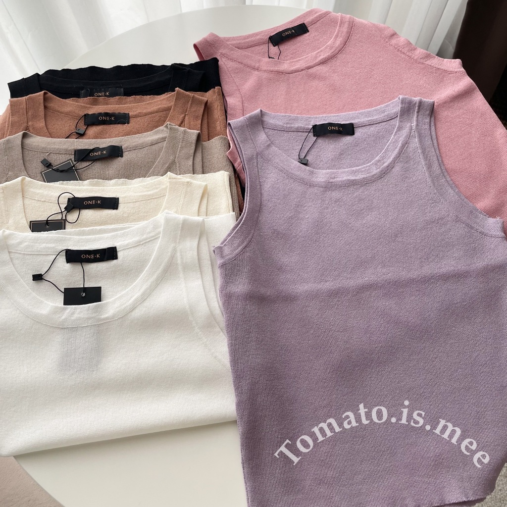 เสื้อกล้ามคอกลมแขนกุด ผ้านิตใส่สบาย ไม่ร้อน โทนสีมินิมอลและสีพาสเทล ใส่ง่าย พร้อมส่ง 7 สี!!! (F2370)