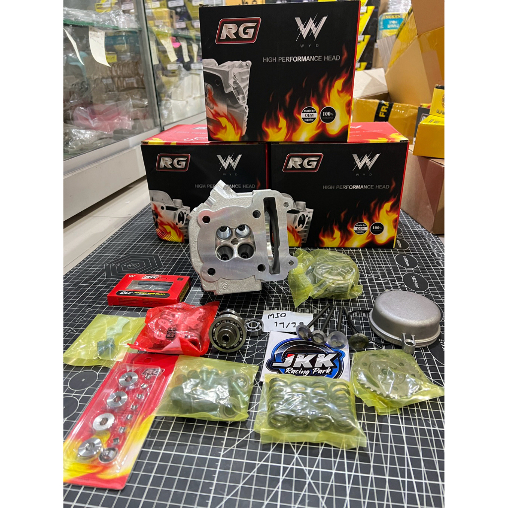 ฝาสูบMio /fino/Nuvo  4วาล์วNew. RG.แบบตรงรุ่นขนาดวาว19/22 เหมาะสำหรับใส่รถลูก 58-62 มิลตัวคาร์บุ พร้