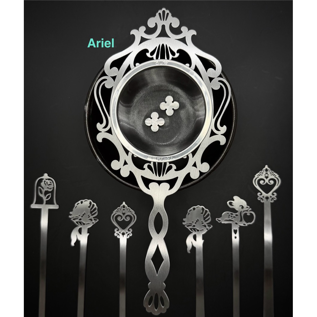 Matcha sifting holder ห่วงจับตะแกรงร่อนมัทฉะ และ Chashaku ช้อนตักมัทฉะ ; Princess Collection ลายเอเรียล