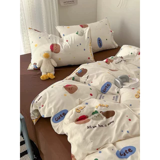 สินค้าเข้าใหม่น้องหมีเท็ดดี้ สไตล์เกาหลี น่ารัก🧸ครบเซ็ต6ชิ้นรวมผ้านวม