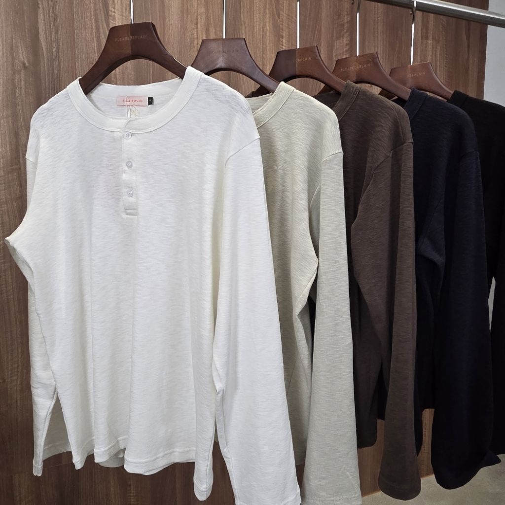 306 [Long Sleeves Henley T-Shirt] เสื้อแขนยาวคอกระดุม ผ้าสลาฟ