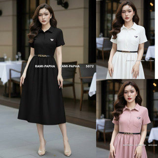 พร้อมส่ง เติม S-2XL⚡️RM 5072 ชุดเซต3ชิ้น ยาว40“ เดรส3สี สีดำ…