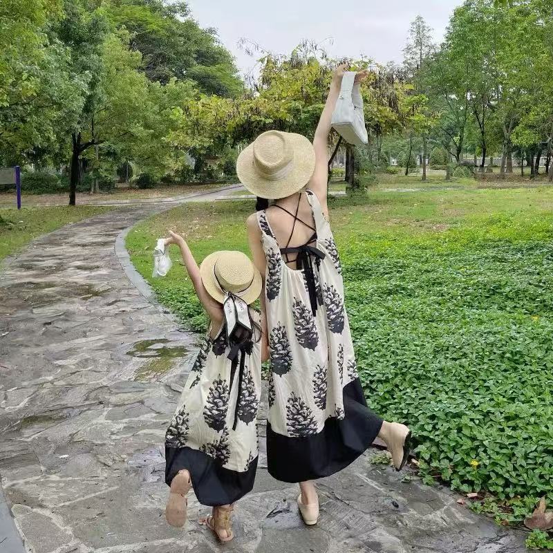 nana*501*กระโปรงยาวเว้าหลังสำหรับชุดแม่ลูก สไตล์เกาหลี พร้อมส่งทันที