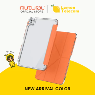 Mutural รุ่น Clear Pro Series เคส iPad Air4/5/6/7 iPad Pro iPad Gen10/11 เคสไอแพดกันกระแทกกันรอยพับจีบหลังใสสีพลาสเทล