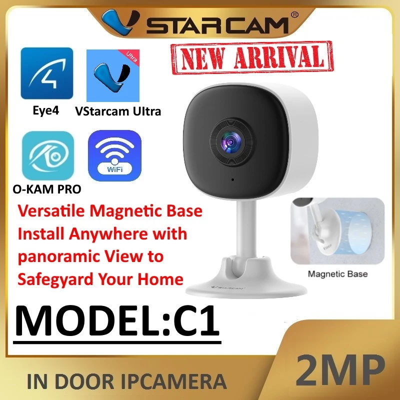 Vstarcam C1 ความละเอียด 2 MP(1296P) กล้องวงจรปิดไร้สาย Indoor (ฐานแม่เหล็กอเนกประสงค์ - ติดตั้งได้ทุกที่) มีระบบ AI+