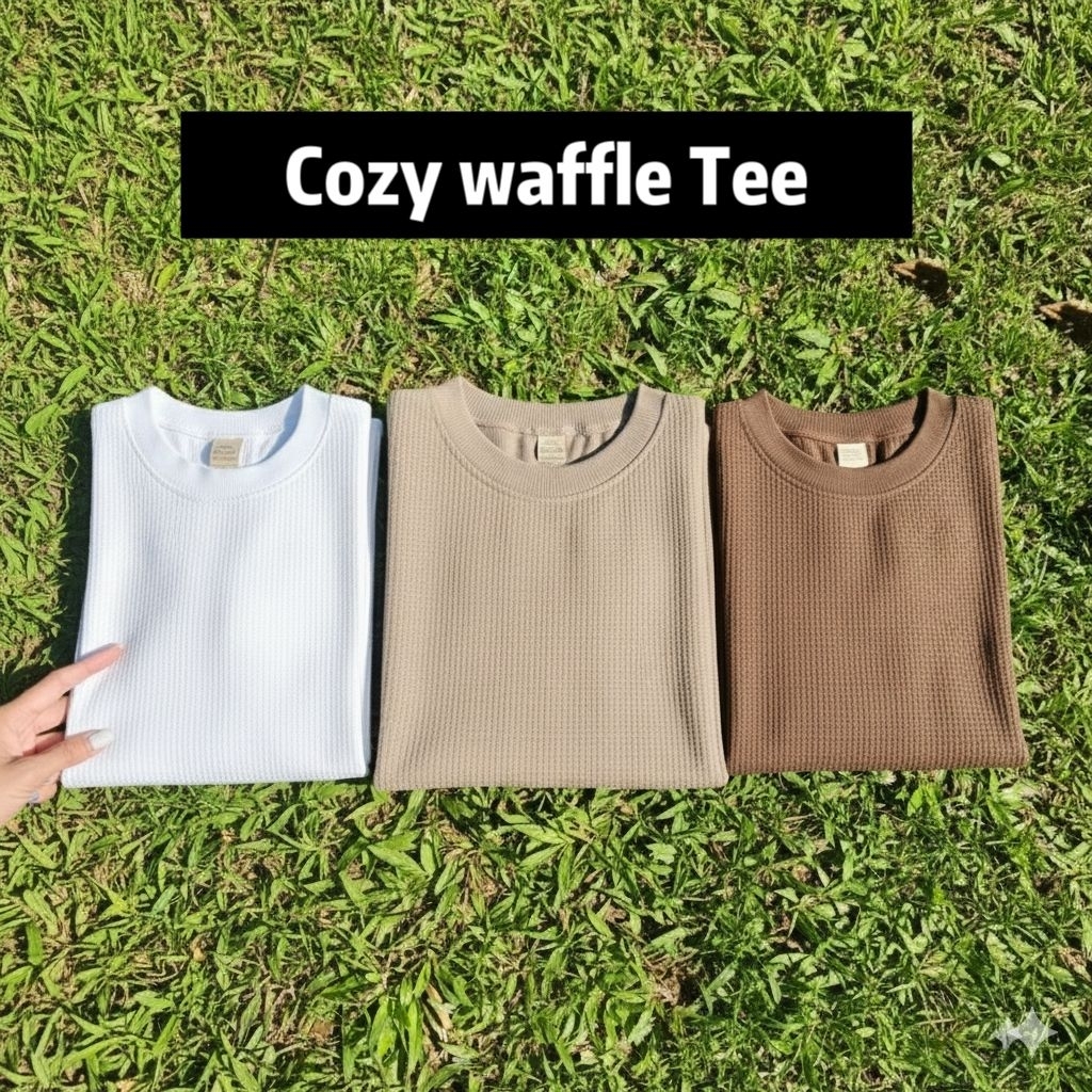 Cozy Waffle Tee เสื้อวาฟเฟิล unisex สไตส์มินิมอล ใส่ได้ทุกวัน