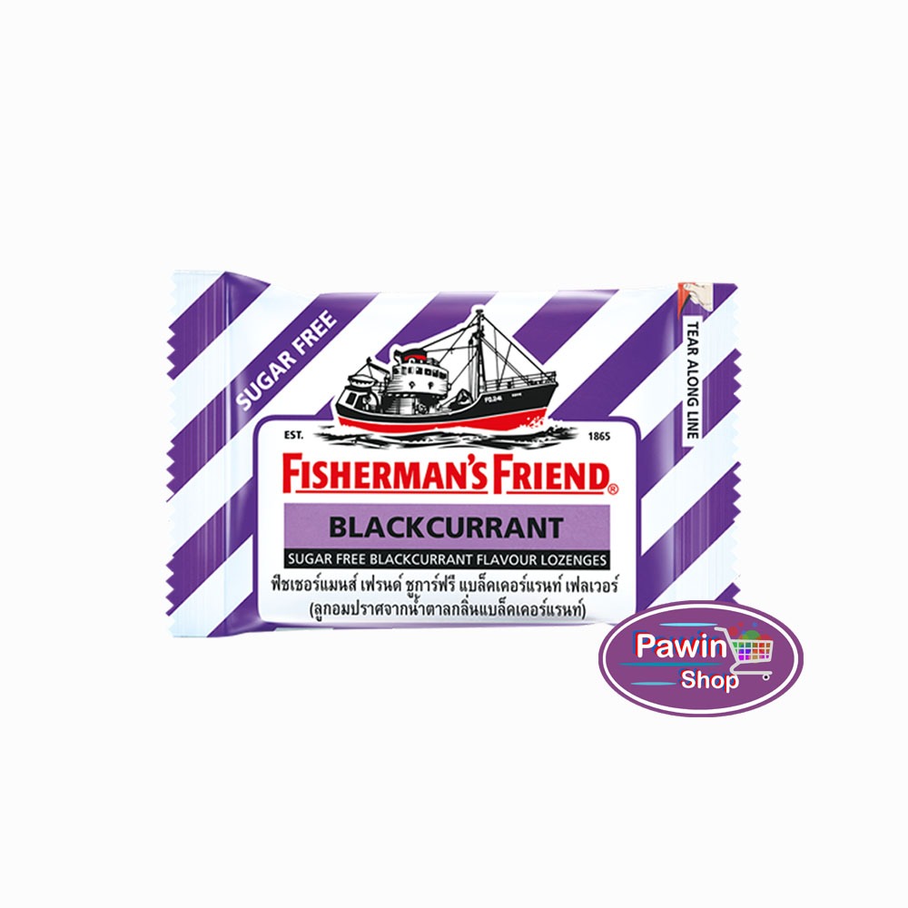 Fisherman's Friend Blackcurrant ฟิชเชอร์แมนส์ เฟรนด์ กลิ่นแบล็คเคอร์แรนท์ 22 กรัม [1 ซอง สีม่วงขาว] BB 1204 Fisherman