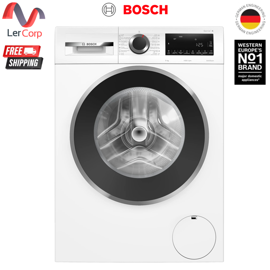 (Bosch) ซีรี่ 6 เครื่องซักผ้าฝาหน้า 9 kg 1400 รอบต่อนาที WGG444E2TH