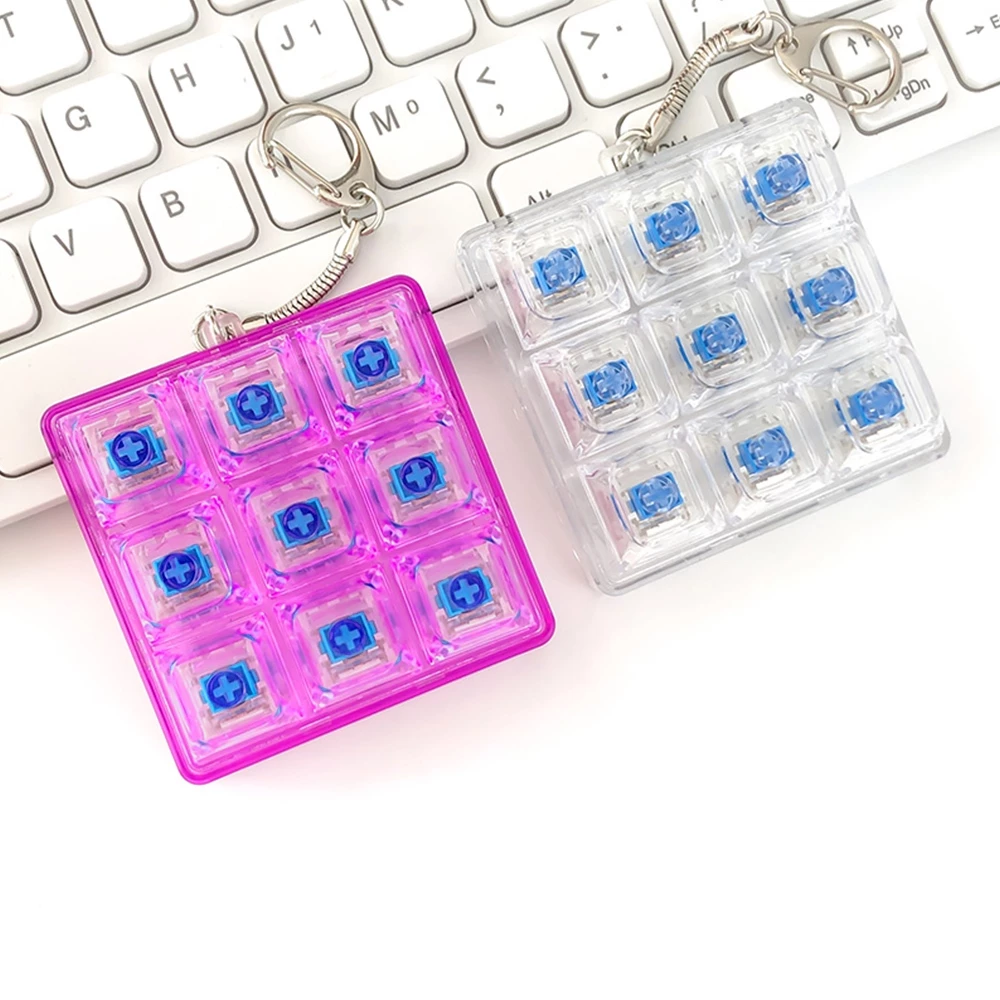 พวงกุญแจคีย์บอร์ดเรืองแสง 9 ปุ่ม LED Mini Keyboard Keychain ของเล่นไฟ LED thumbnail 9