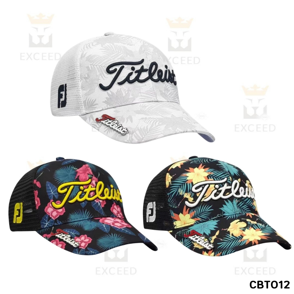 หมวกกอล์ฟ ลายดอกไม้ TT มี 3 สีให้เลือก พร้อมมาร์คเกอร์ (CBT012) GOLF CAP TT With Magnetic Marker