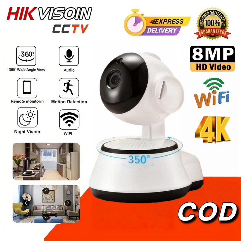 HIKVISION กล้องวงจรปิด Smart กันน้ํา WIFI เชื่อมต่อกับโทรศัพท์ เสียงและลําโพงสองทาง night vision